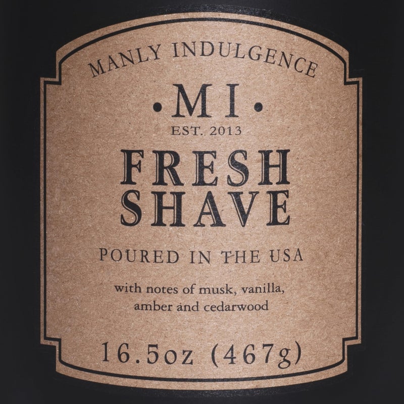 Manly Indulgence Fresh Shave Jar Candle 16.5 oz - Musk, Vanilla & Bergamot - Woodsy Amber & Cedarwood - Up to 60 Hour Burn - Soy Blend Wax, USA Poured - Image 5